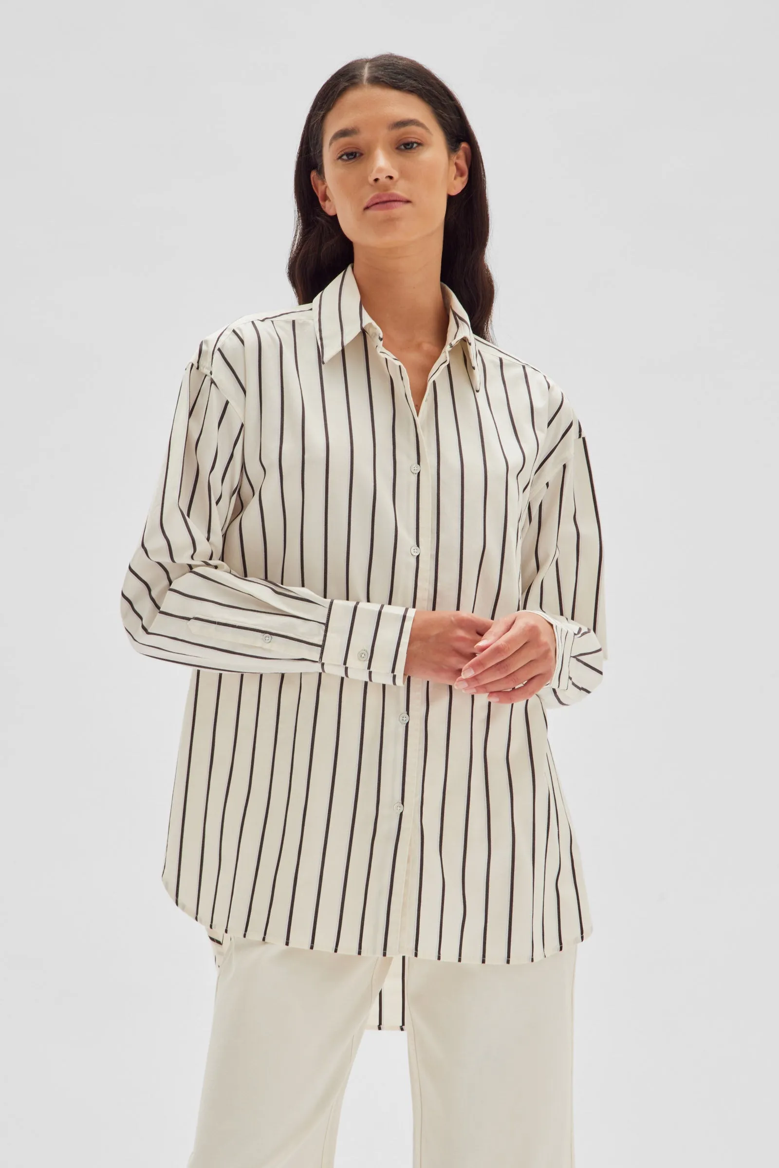 Everyday Poplin Shirt Cocoa Stripe