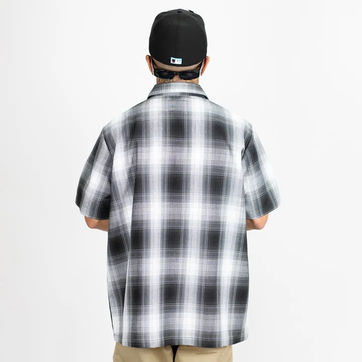 FB COUNTY Short Sleeve Checkered Zip Shirt