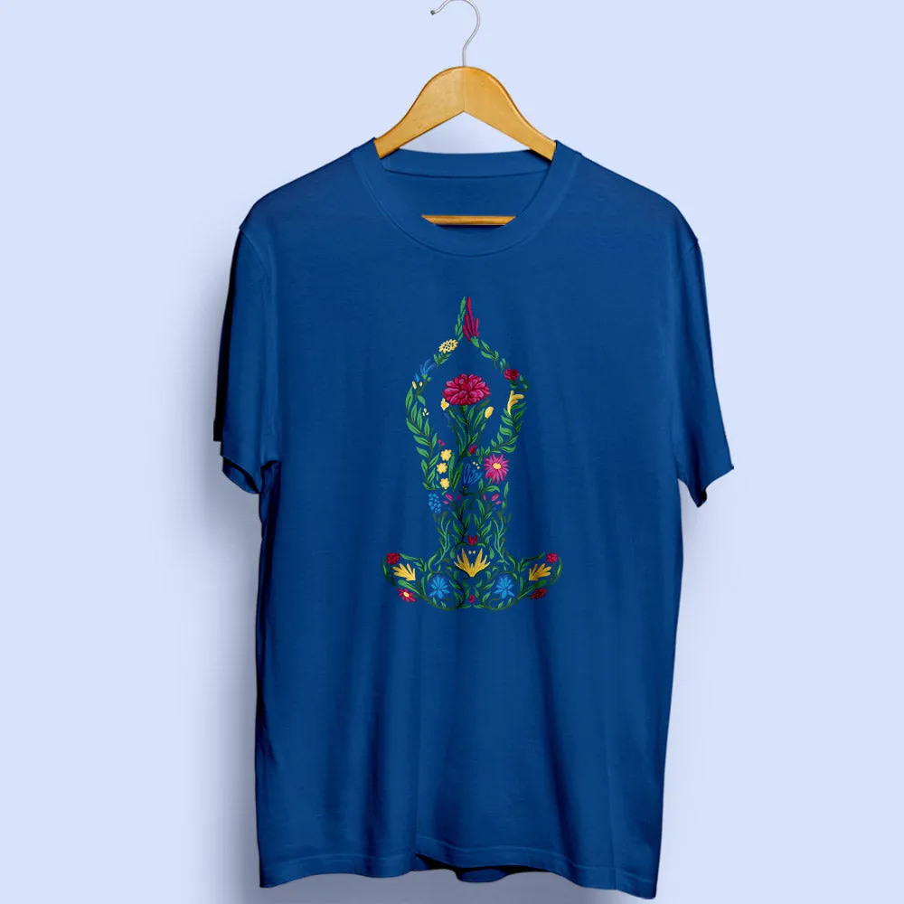 Floral Yoga Half Sleeve T-Shirt