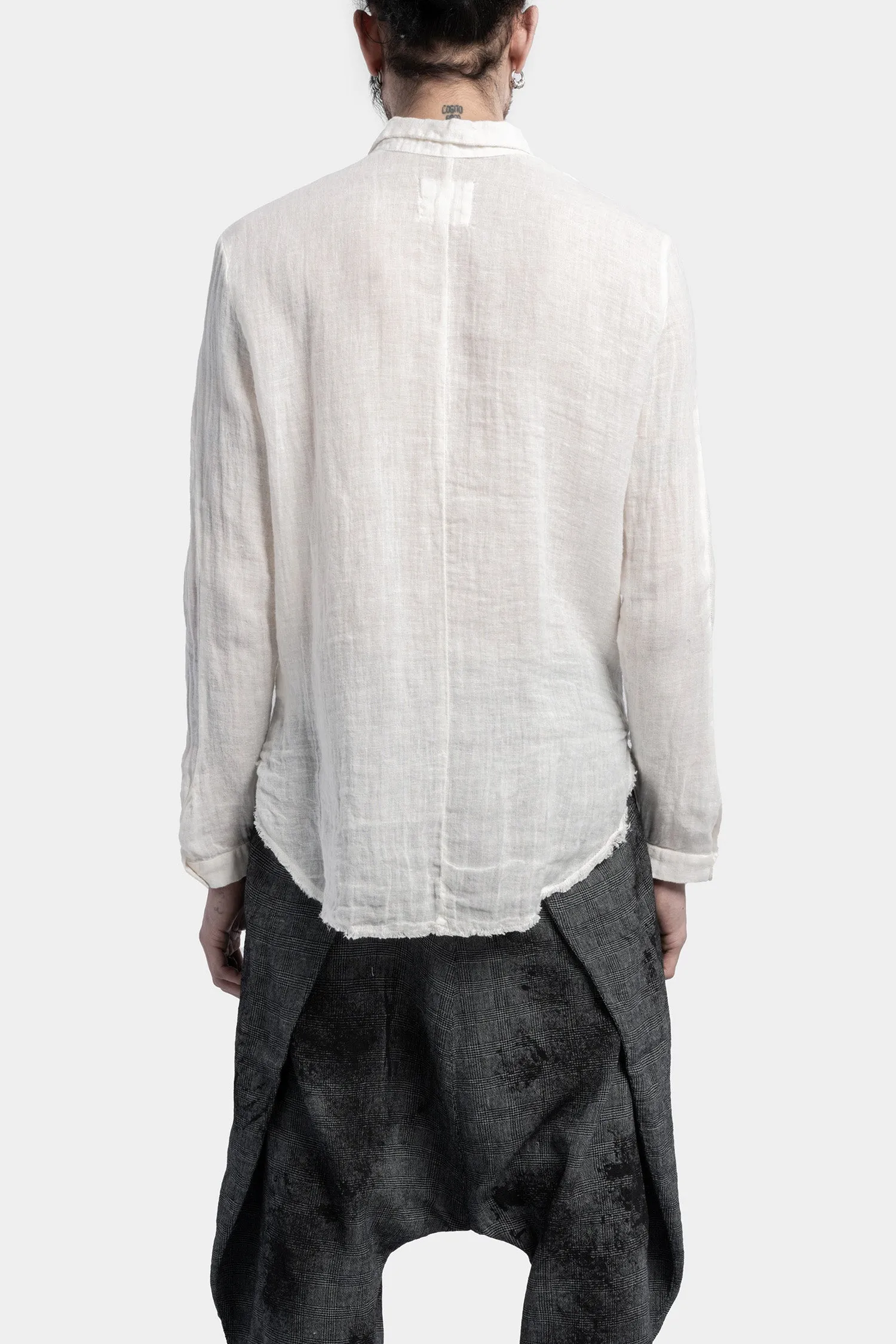 Gauze linen shirt, White