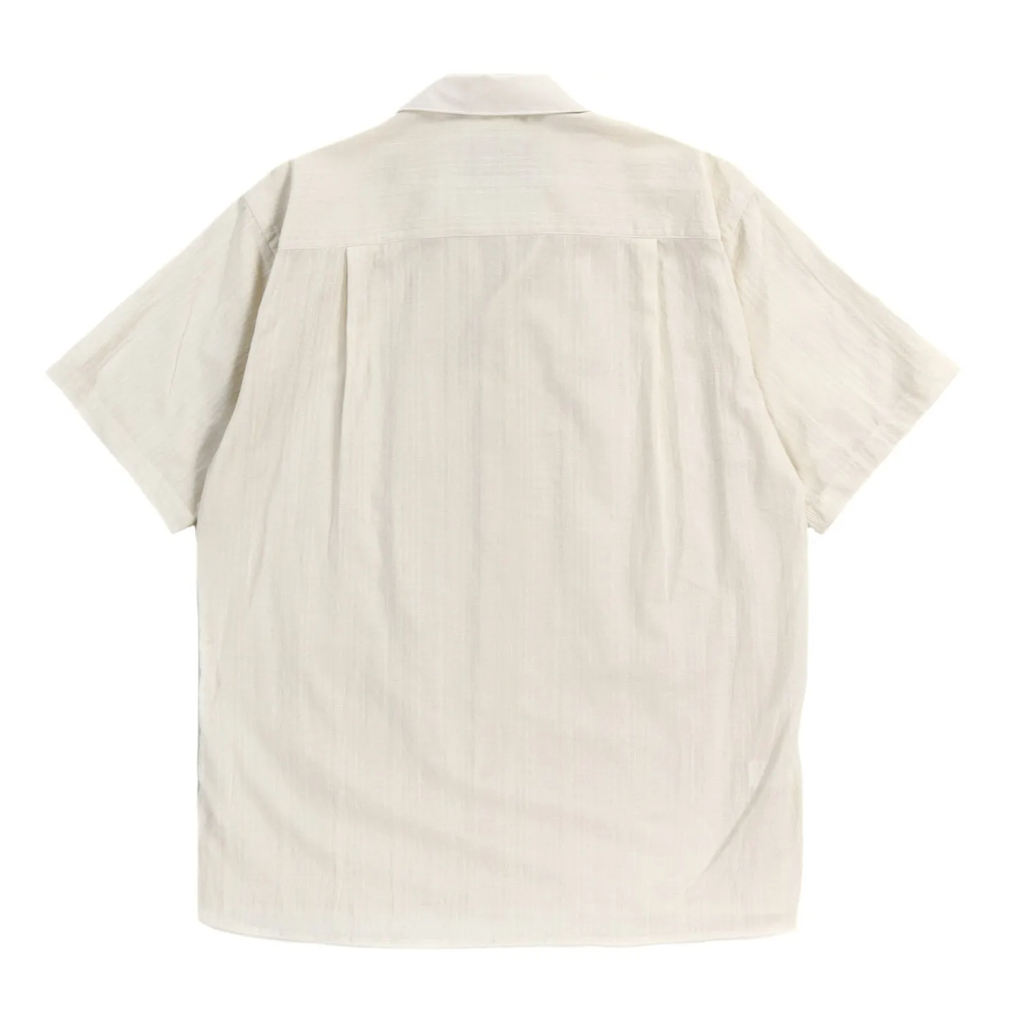 GITMAN VINTAGE BEACH SHIRT WHITE COTTON / LINEN DOBBY