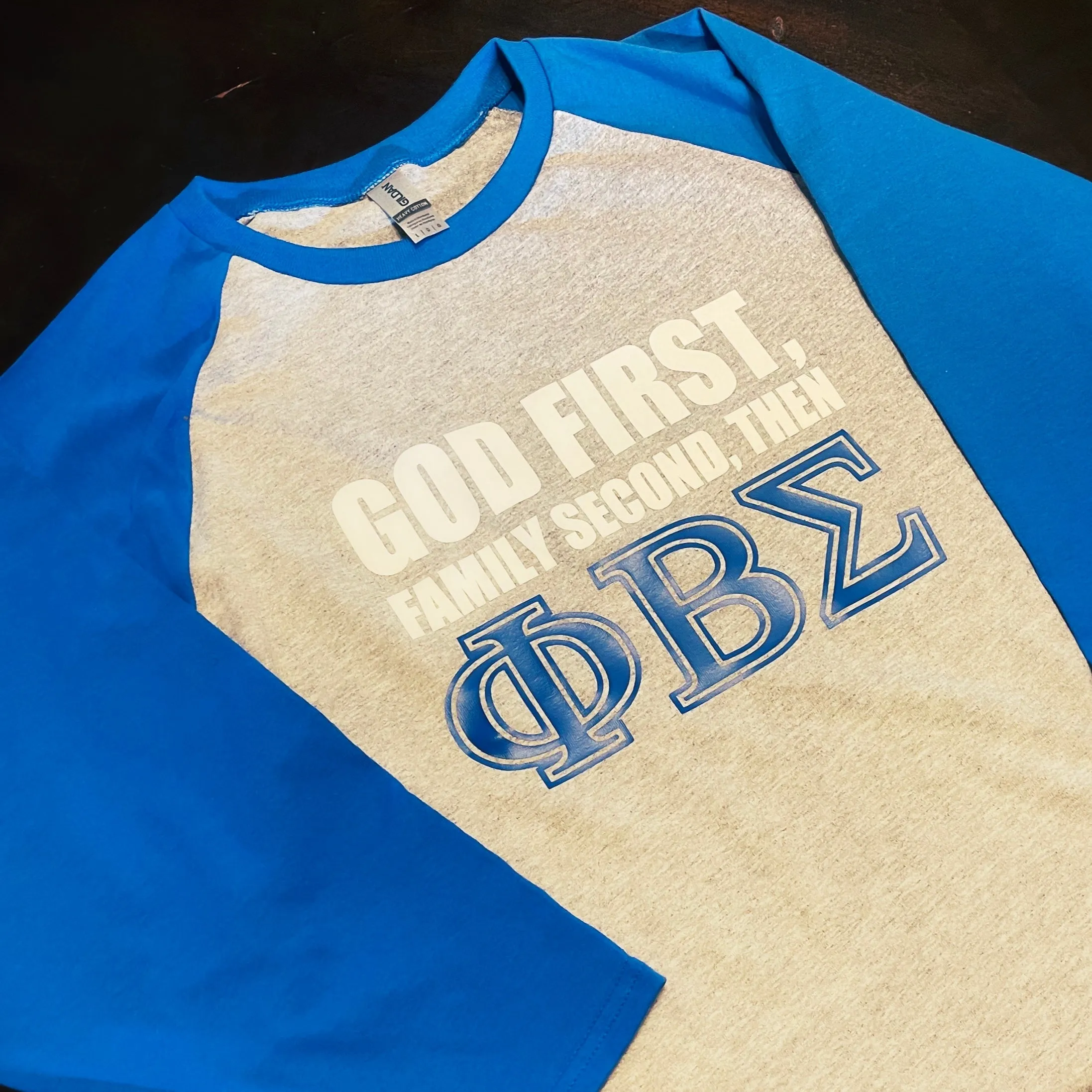 God First Family Second - Phi Beta Sigma Greek Baseball Edition Shirt