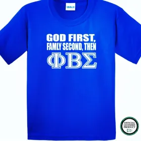 God First Family Second - Phi Beta Sigma Greek T-Shirt