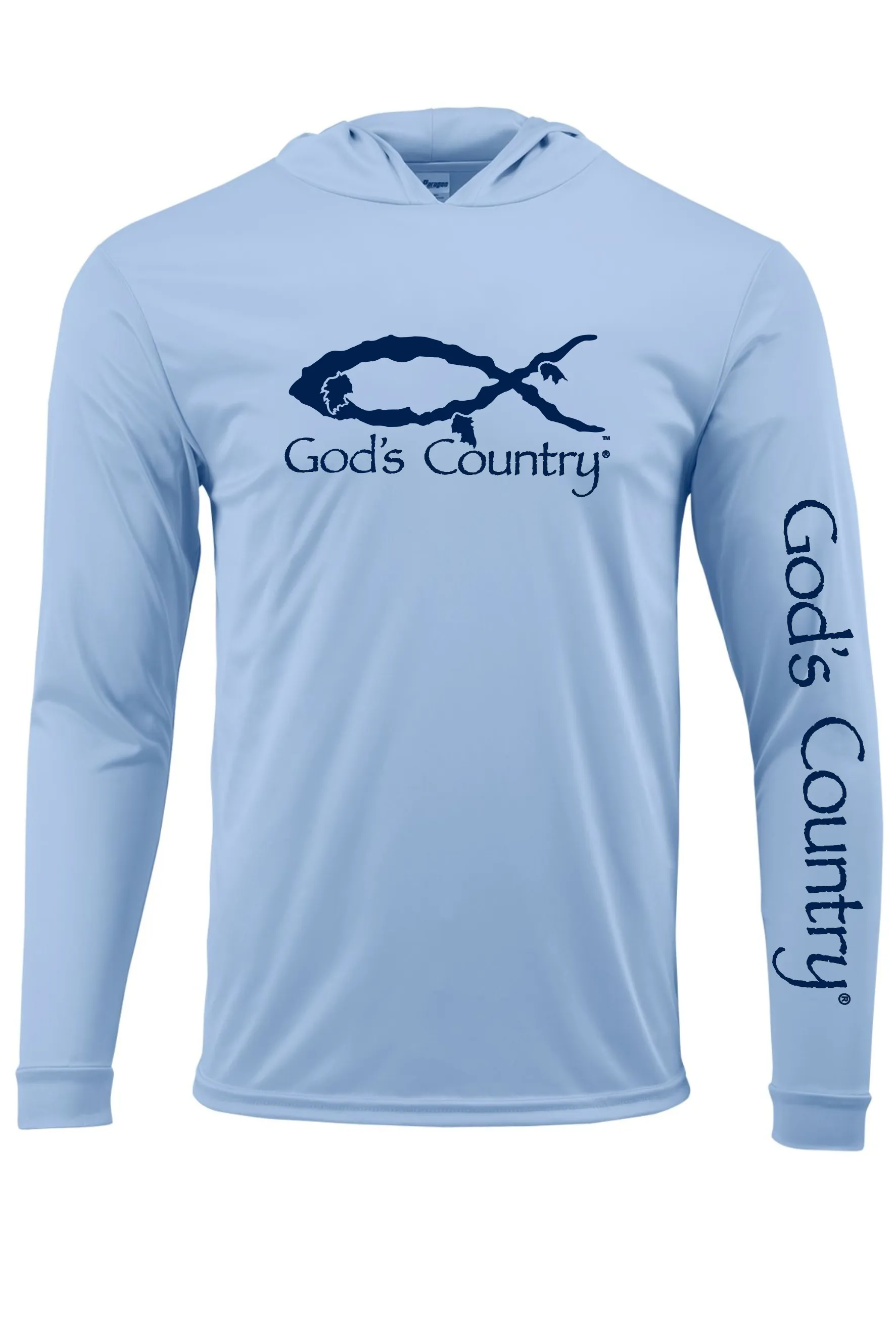 God's Country Logo Hooded Fishing Shirt