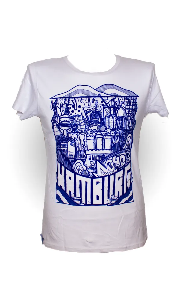 Hamburg T-Shirt Weiss - Taillierter Schnitt