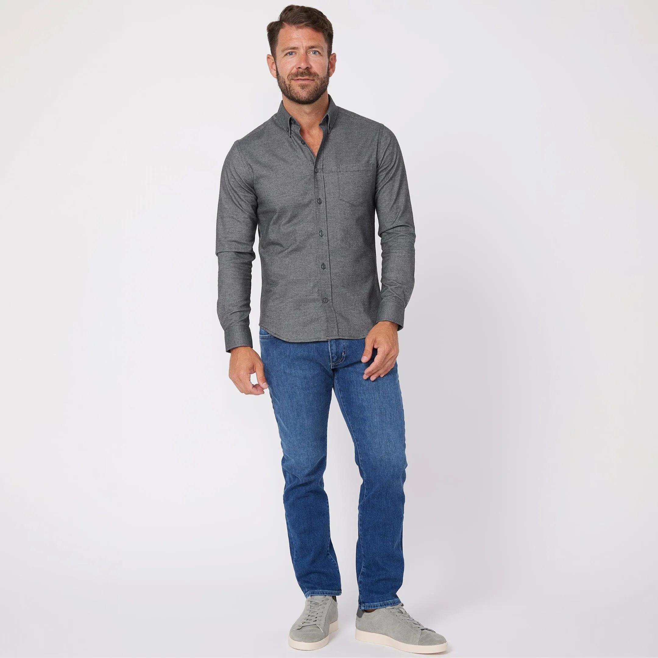 Heather Charcoal Brushed Shirt