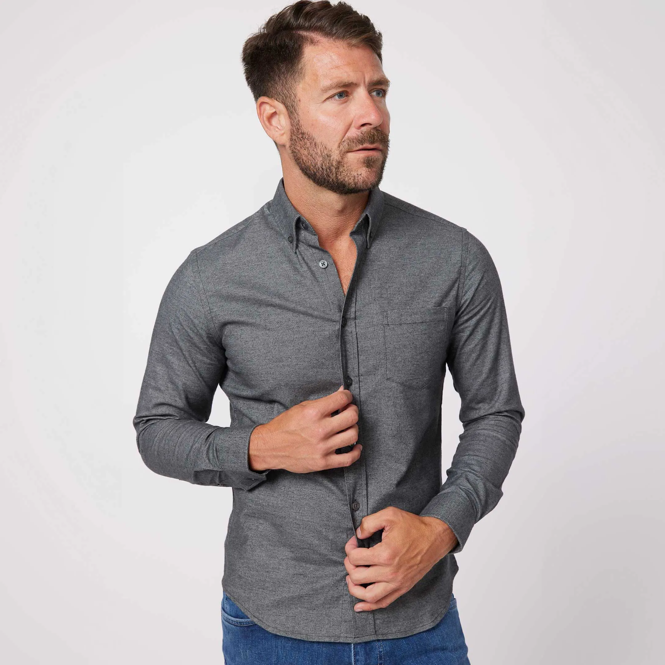 Heather Charcoal Brushed Shirt