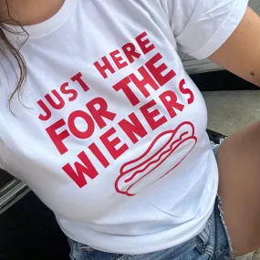 Here for the Weiners Tee - White