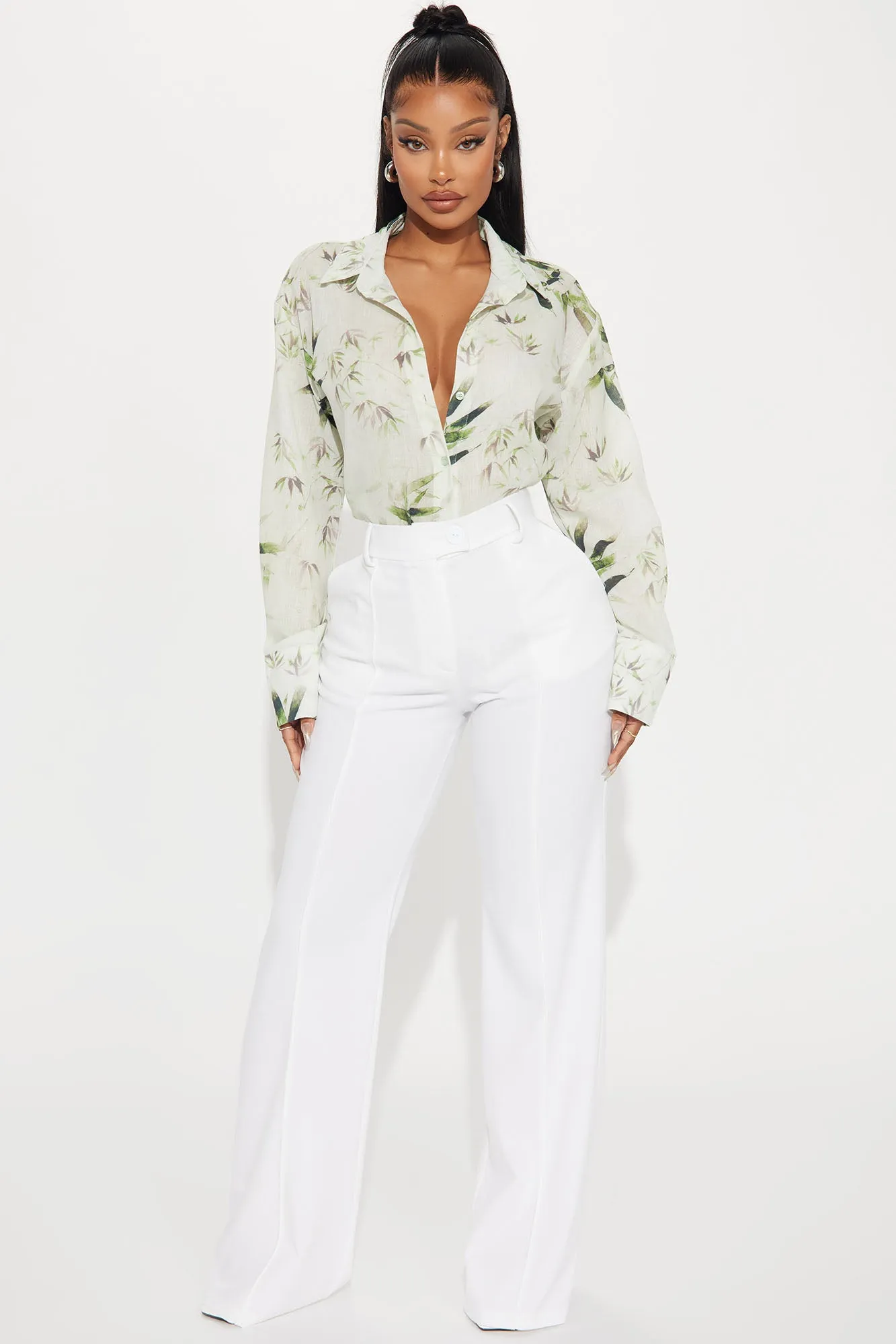 In The Wild Linen Shirt - Green/combo