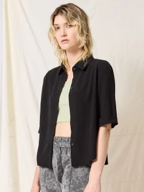 Ipomée Top in Faded Black Linen