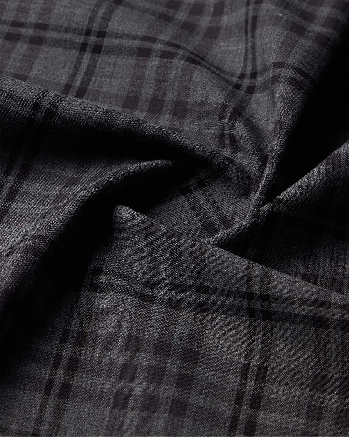 Japanese Dark Drone Flannel Checked Shirt