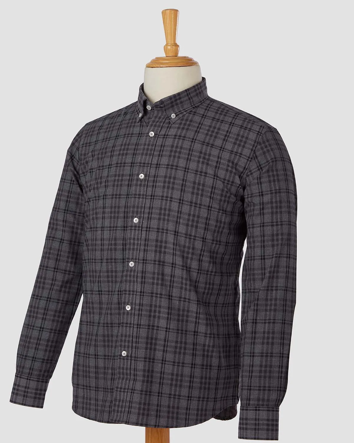 Japanese Dark Drone Flannel Checked Shirt