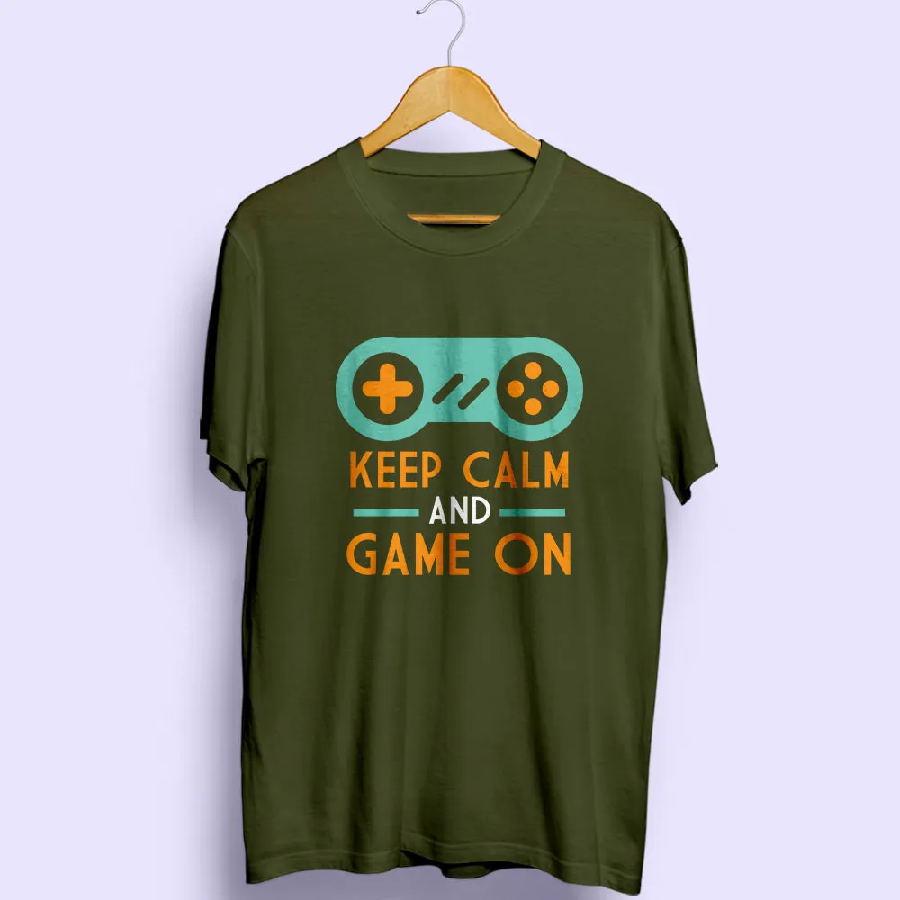 Keep Calm And Game On Half Sleeve T-Shirt