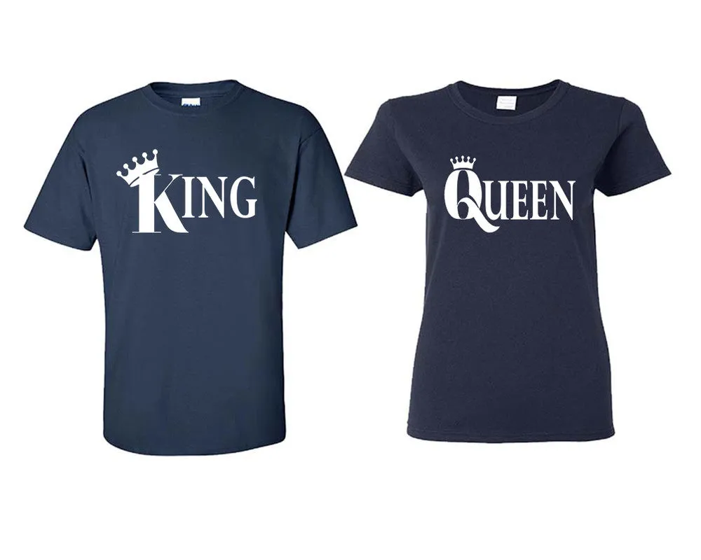 King Queen Couple Matching T Shirts Man and Woman Style Shirts