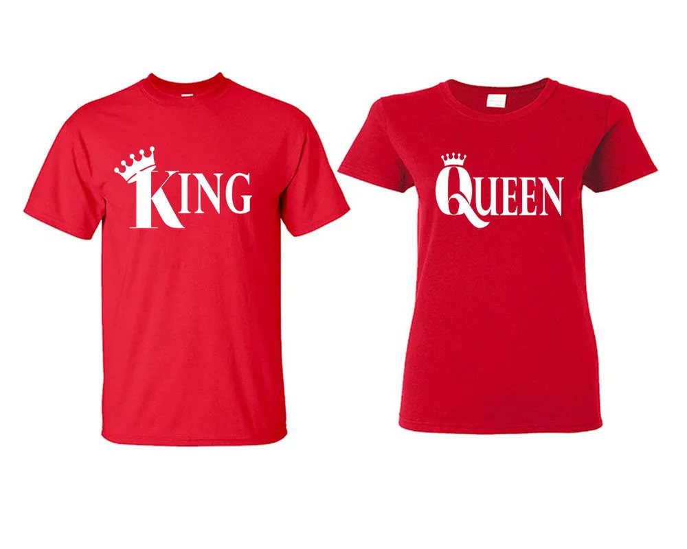 King Queen Couple Matching T Shirts Man and Woman Style Shirts