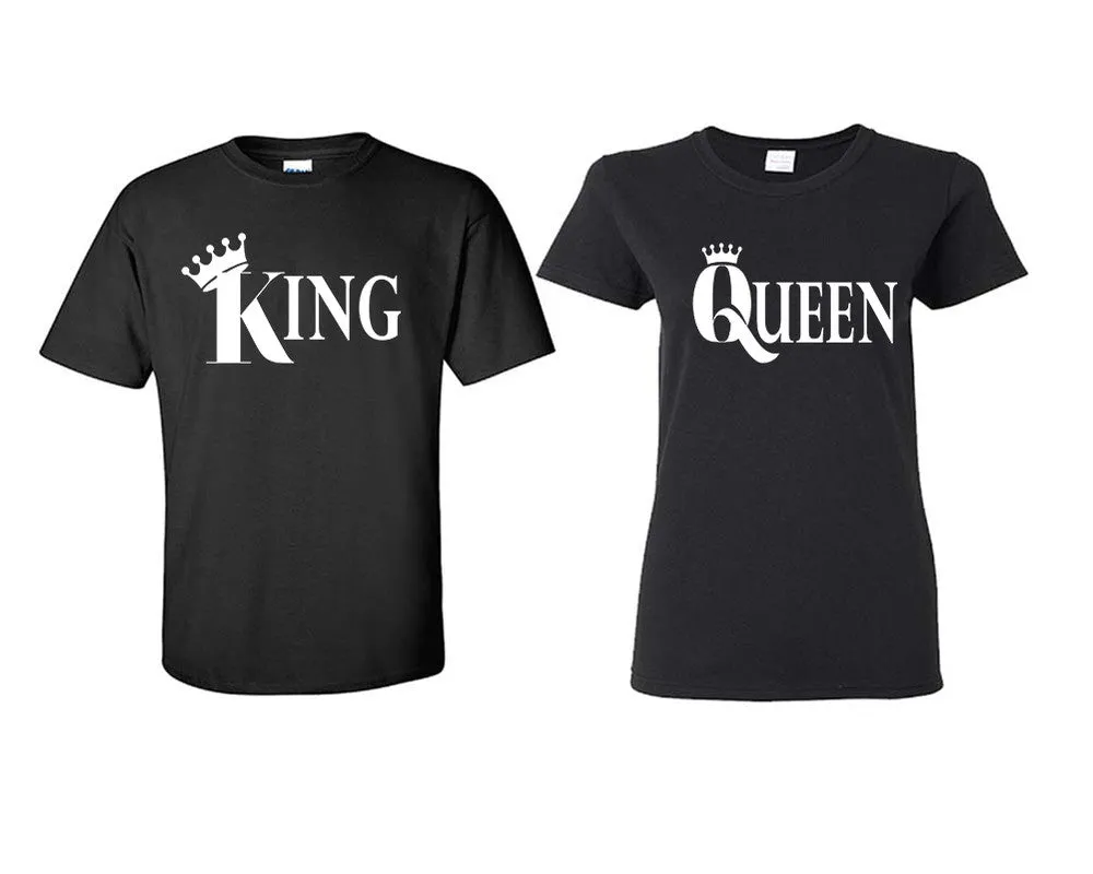 King Queen Couple Matching T Shirts Man and Woman Style Shirts