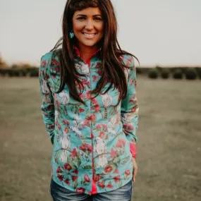 Ladies Country Cotton 'Native Blooms' Long Sleeved shirts