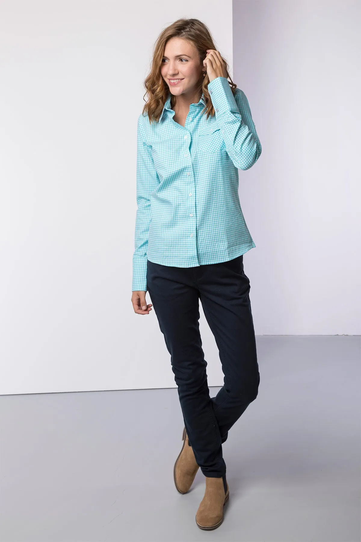 Ladies Hannah Country Check Shirt - Poppy Mint