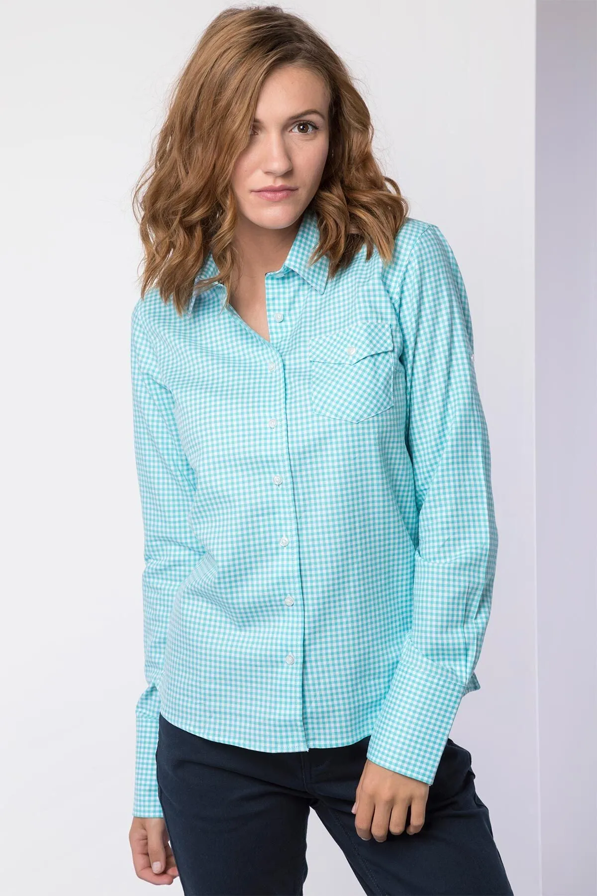 Ladies Hannah Country Check Shirt - Poppy Mint