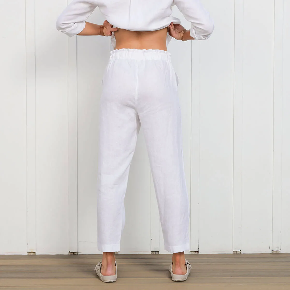 Ladies Linen - Pants | White