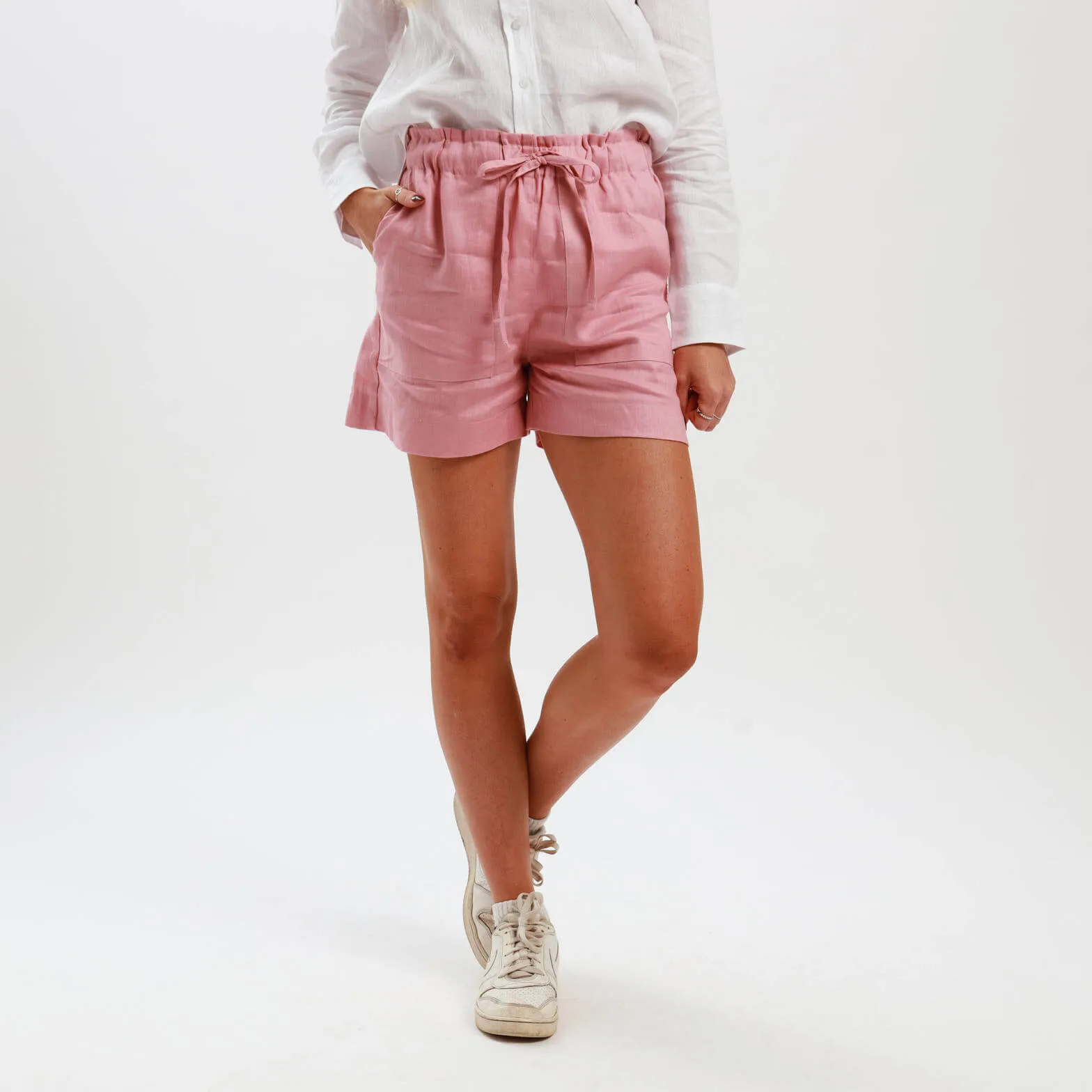 Ladies Linen - Shorts | Soft Pink