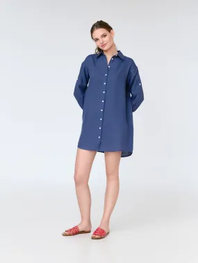 Lara Long Sleeve Linen Mini Dress