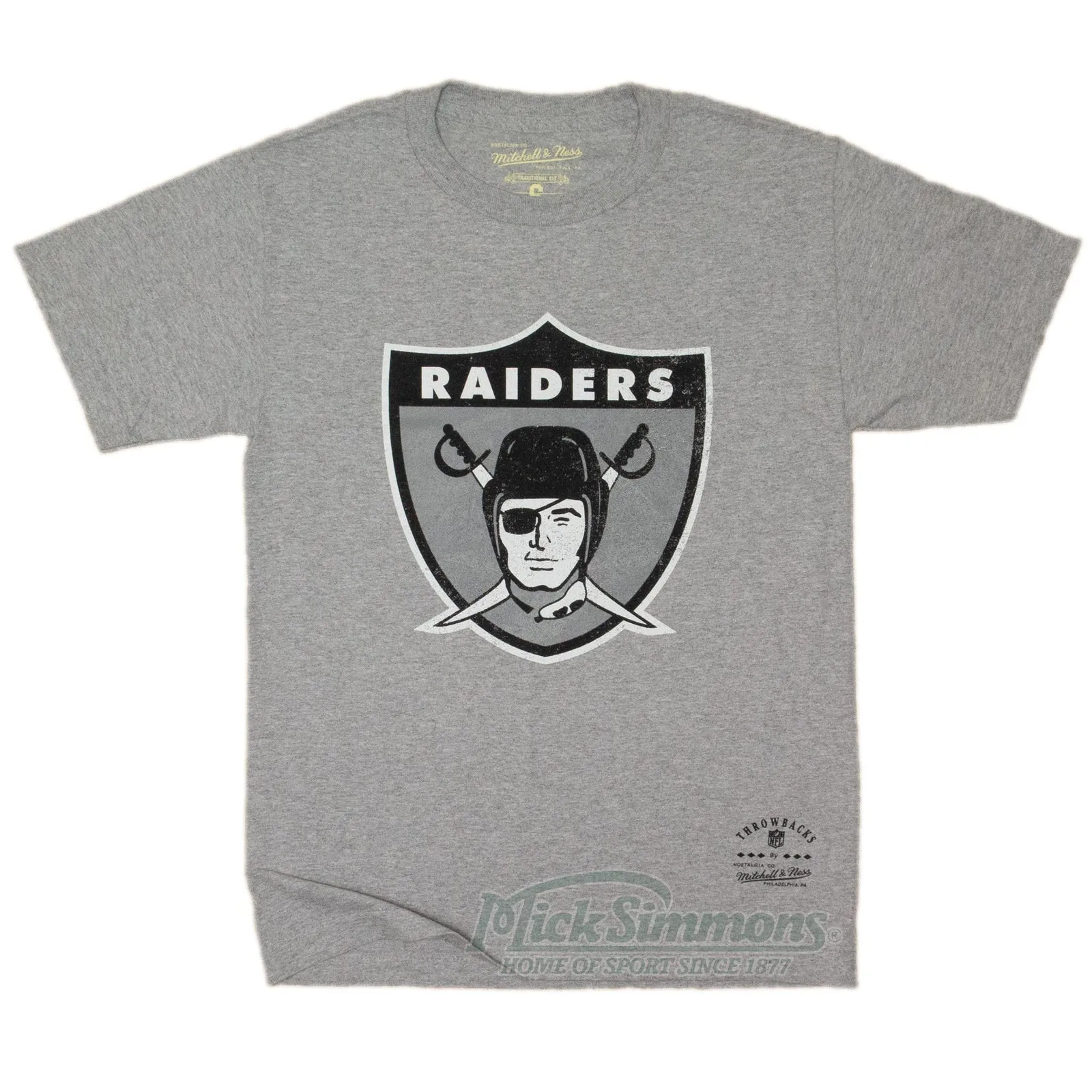 Las Vegas Raiders Distressed Logo Tee by Mitchell & Ness