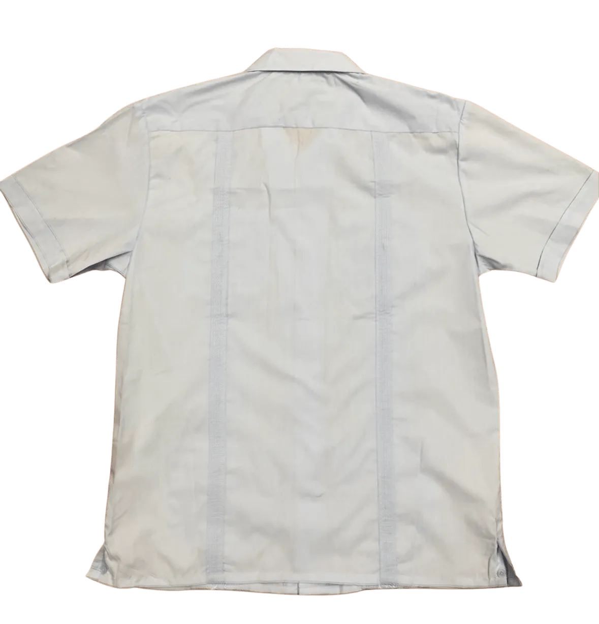 Light Grey Collared Guayabera Shirt