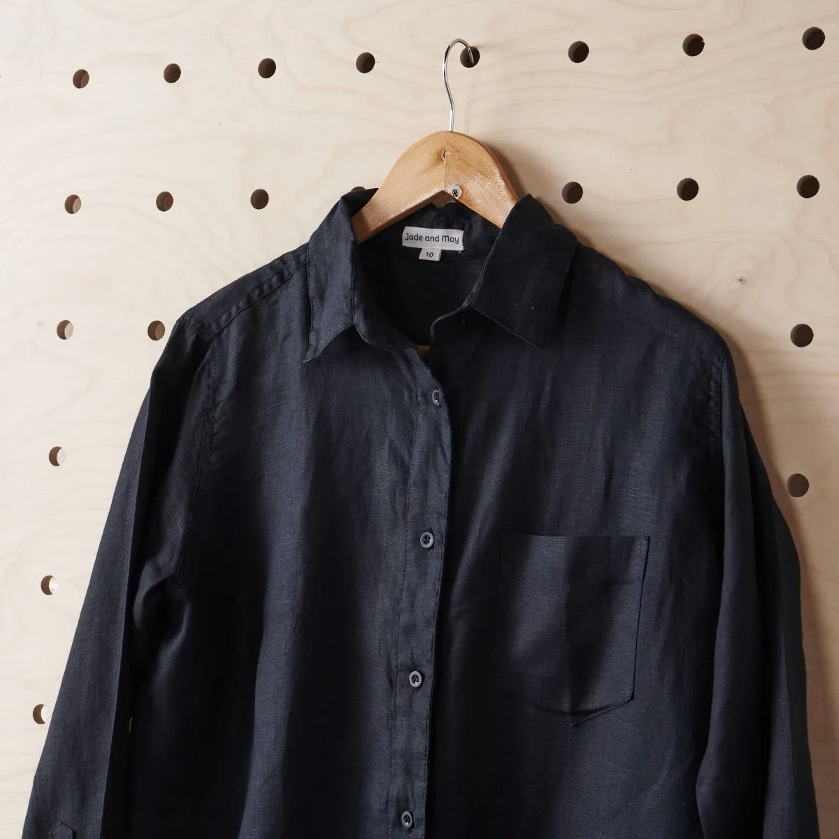 Long Linen Shirt - Black