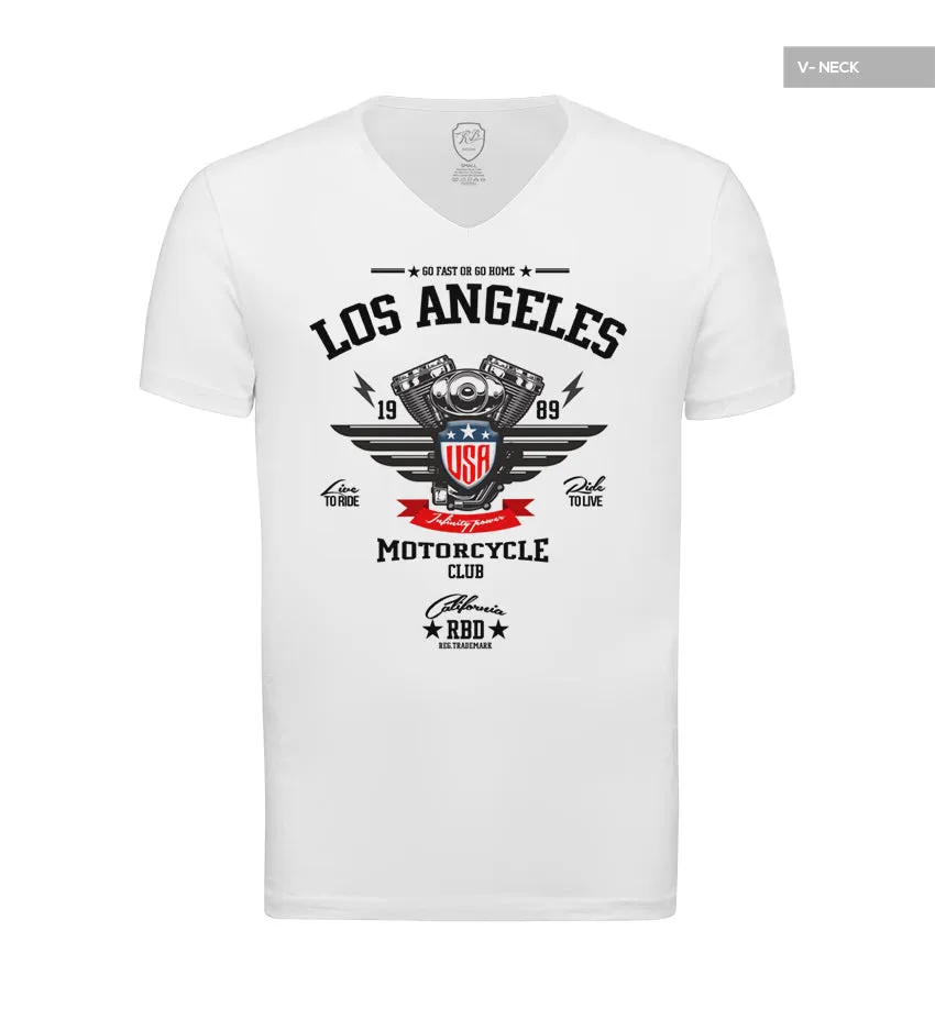 Los Angeles Men's T-shirt Stylish Motorcycle Engine Graphic Tee MD883