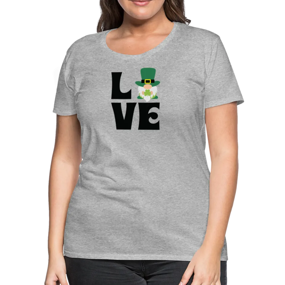 “Love Gnome- St. Patrick’s Day”-Women’s Premium T-Shirt