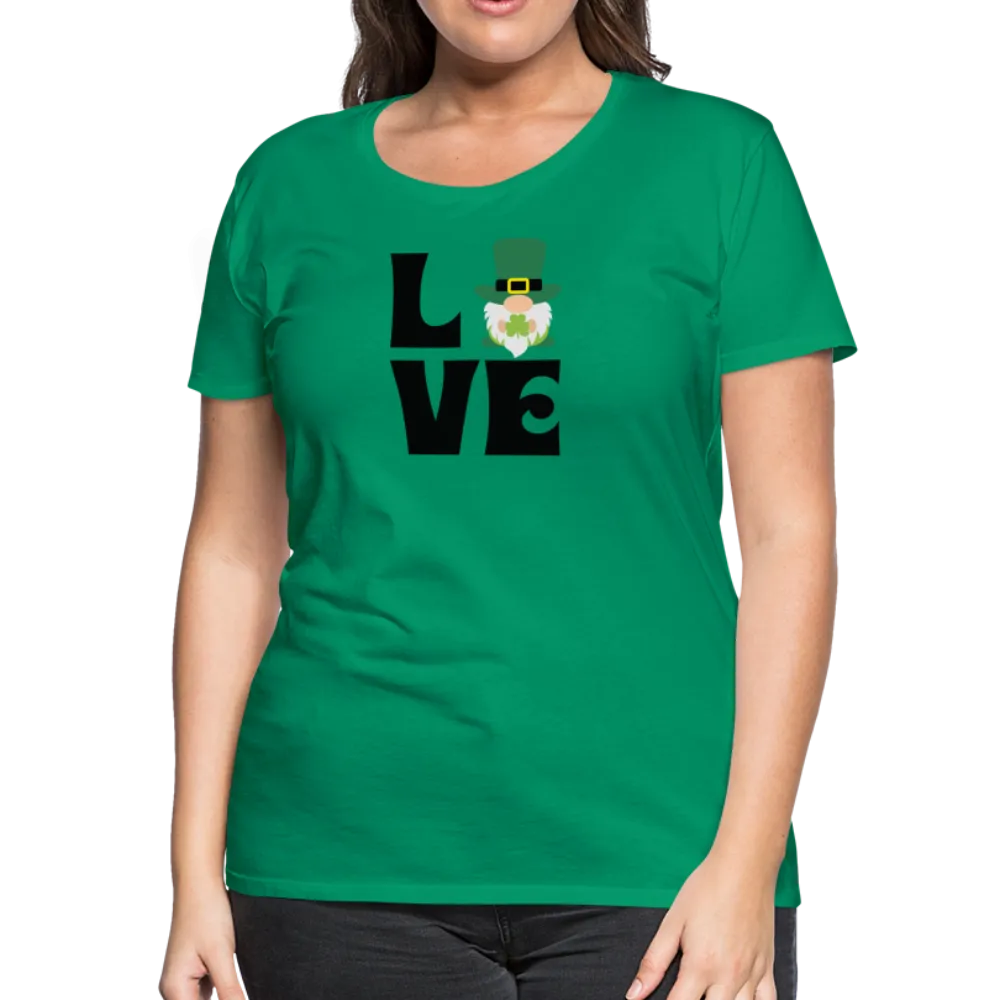 “Love Gnome- St. Patrick’s Day”-Women’s Premium T-Shirt