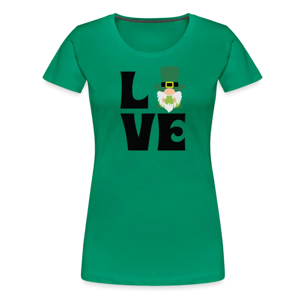 “Love Gnome- St. Patrick’s Day”-Women’s Premium T-Shirt