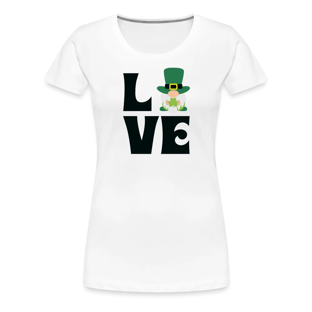 “Love Gnome- St. Patrick’s Day”-Women’s Premium T-Shirt