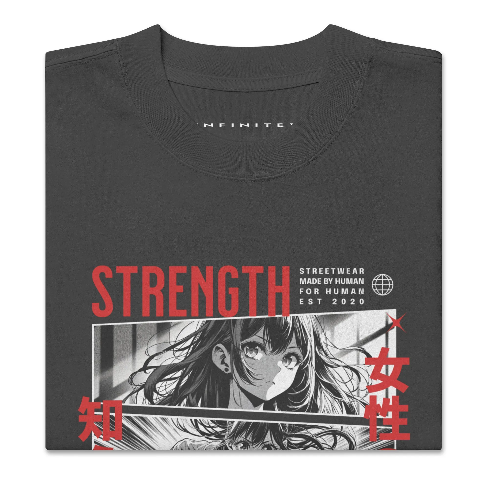 Men's Anime Comic Theme Oversized Faded T-shirt