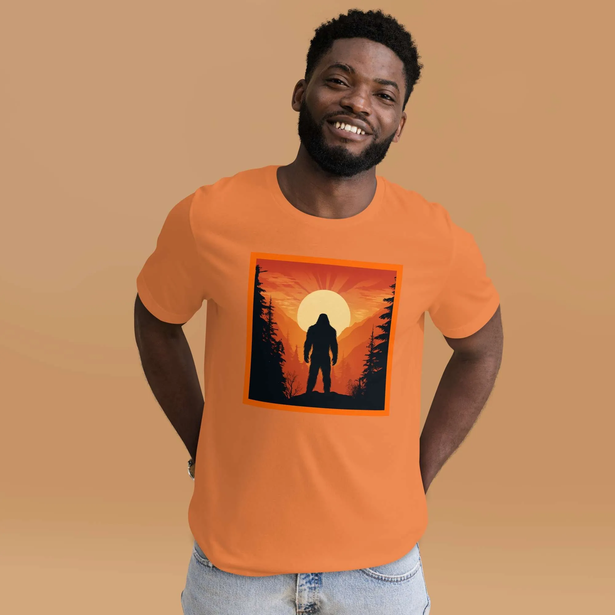 Men's Bigfoot And Sunset Graphic T-Shirt