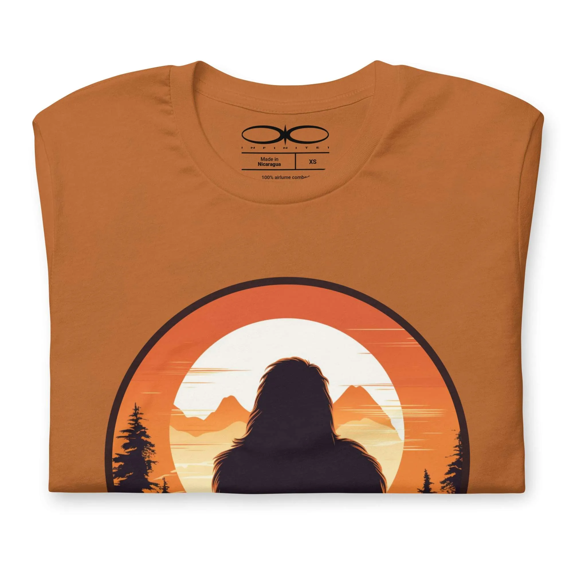 Men's Bigfoot And Sunset Theme Graphic T-Shirt