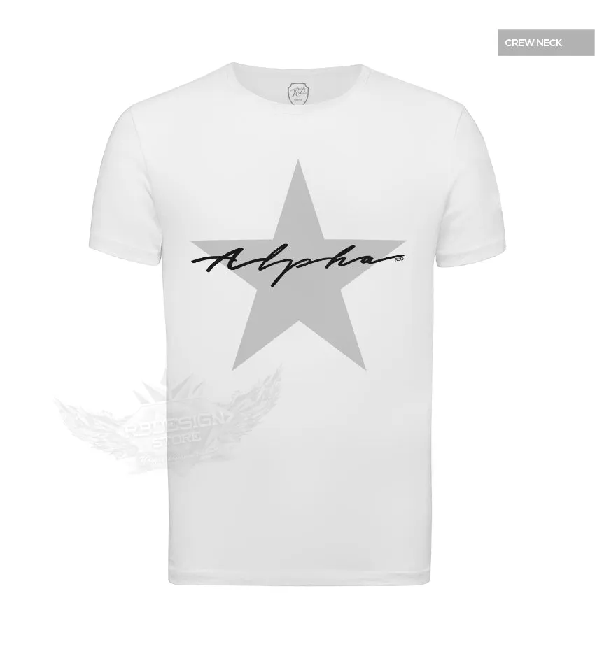 Men's Casual Fashion T-shirt Alpha Male Slim Fit Tee Gray Star MD885G