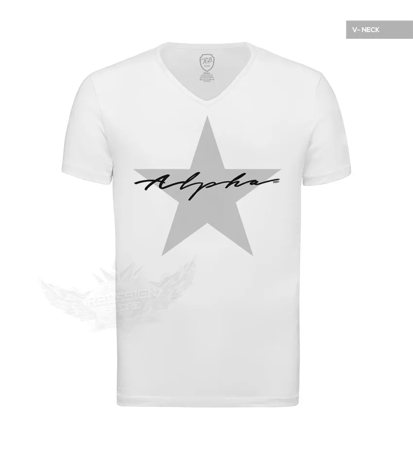 Men's Casual Fashion T-shirt Alpha Male Slim Fit Tee Gray Star MD885G