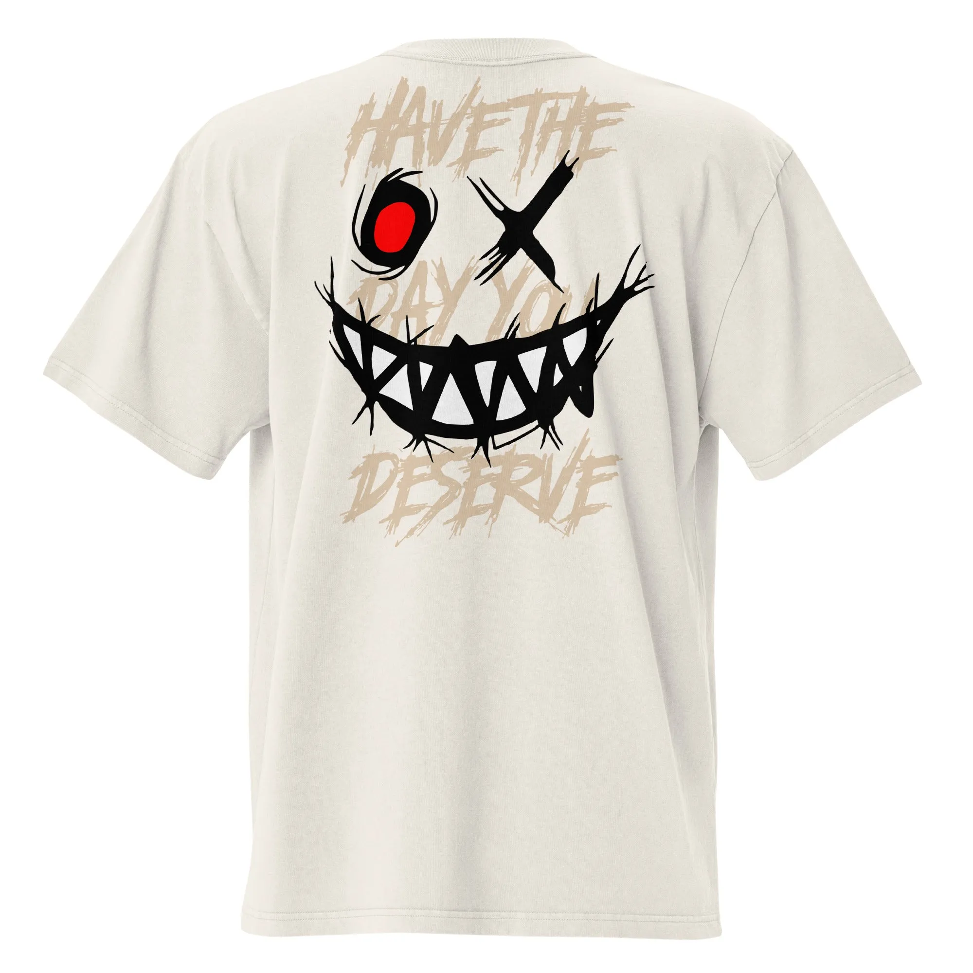 Men's Evil Grin Graphic And Slogan Oversized Faded T-shirt