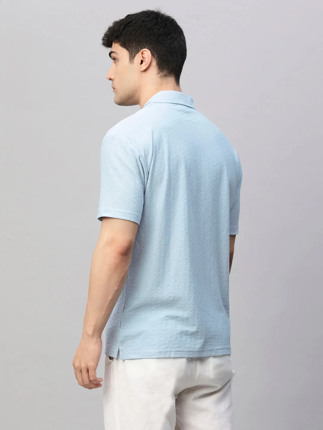 Mens Half Sleeve Resort Shirt - Sky