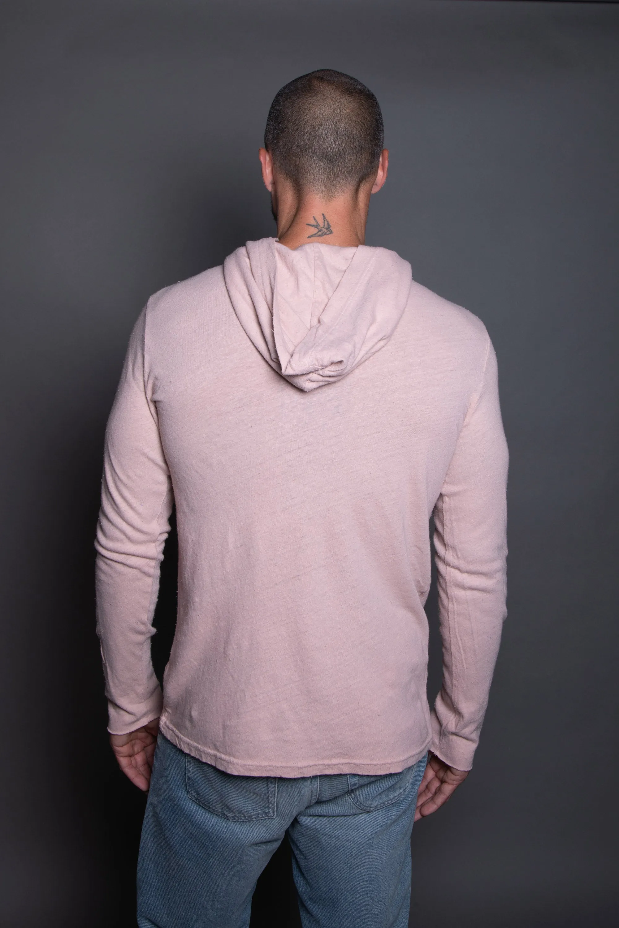 Men's Linen Blend Long Sleeve Hoodie