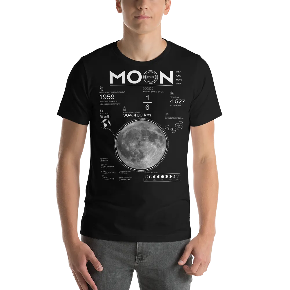 Men's Moon And Lunar Data Graphic Tee