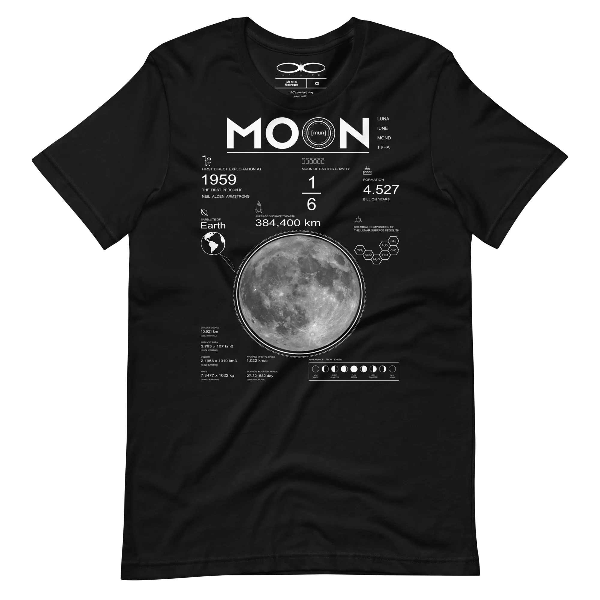 Men's Moon And Lunar Data Graphic Tee