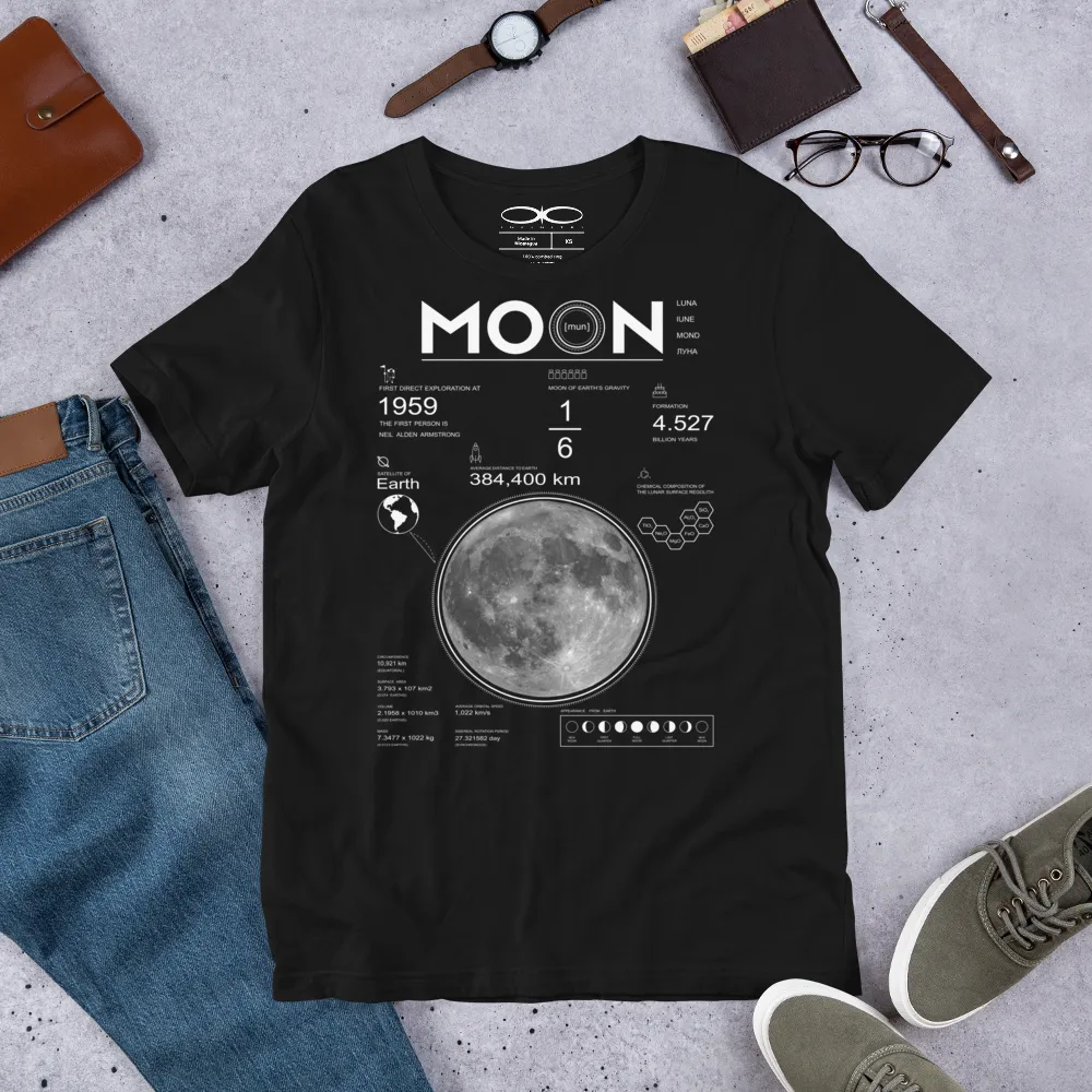 Men's Moon And Lunar Data Graphic Tee