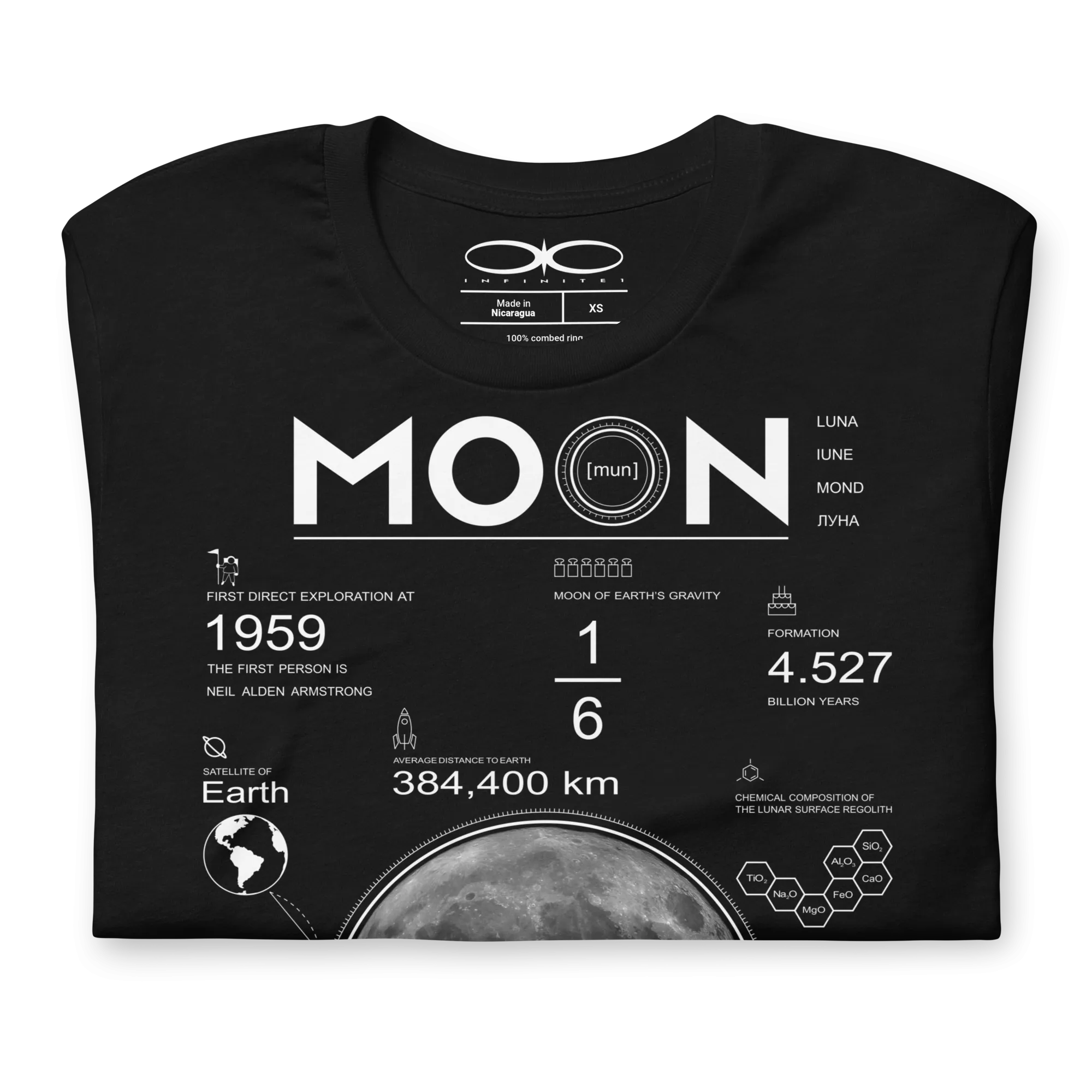 Men's Moon And Lunar Data Graphic Tee