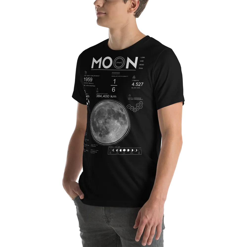 Men's Moon And Lunar Data Graphic Tee