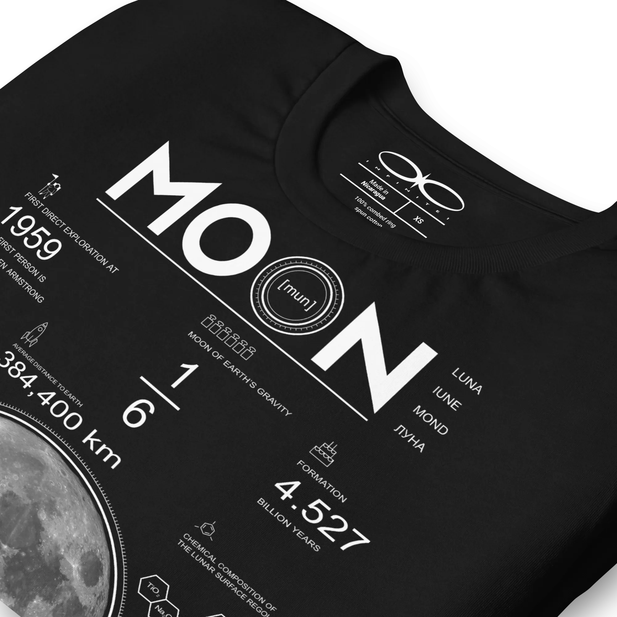 Men's Moon And Lunar Data Graphic Tee