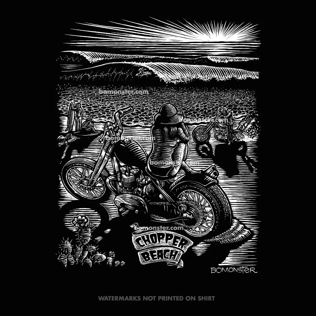 Men's Motorcycle T-Shirt "Chopper Beach"