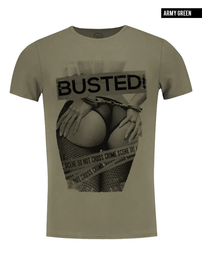 Men's T-shirt "Busted" Bad Girl Graphic Tee / Color Option / MD537